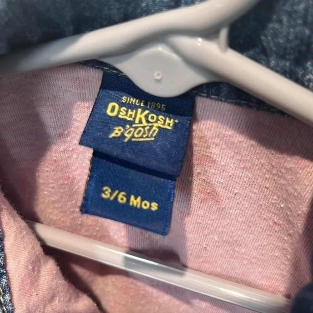 OshKosh‎ denim jean lined jacket embroidered flowers, size 3-6 months